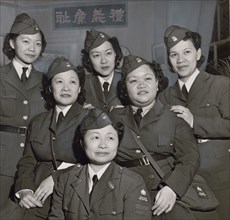 Group Portrait of a unit of Chinese American Women who served in the American Women's Voluntary Services