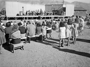Spectators watching Band Concert on Outdoor Stage
