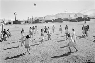 Japanese-American Girls playing Volleyball
