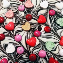 Valentine's Day Candy with Dark and White Chocolate