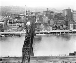skyline, cityscape, bridge, Pittsburgh, historical,