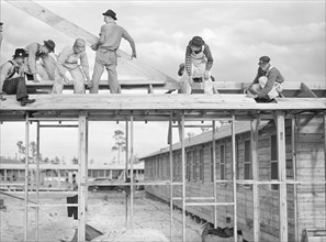 new construction, occupations, carpenters, World War II, historical,