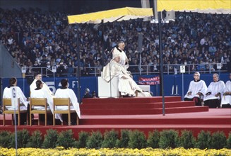 pope, John Paul II, religion, Shea Stadium, historical,