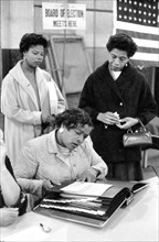 Three African American women at Polling Place
