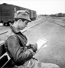 Yard Clerk making Notes at Clyde Yard of Chicago