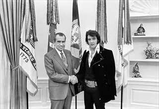 Elvis Presley meeting with U.S. President Richard M. Nixon at White House