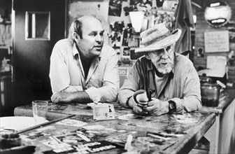 Director Peter Masterson (left) with Burgess Meredith