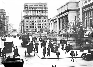 Fifth Avenue and New York Public Library at Forty-second Street