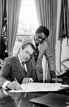 U.S. President Richard Nixon with Entertainer Sammy Davis