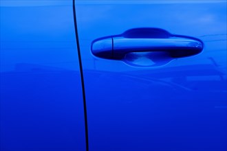 Blue Car Door Handle