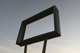 Low Angle View of Old Metal Sign Frame