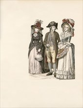 Fashionable Man and Two Women