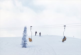 Skiers and Ski Lifts