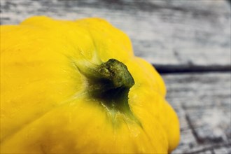 Pattypan Squash on Weathered Wood Table