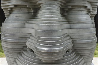 Close-up of Aluminum Statue of Arthur Fiedler