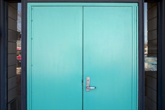 Turquoise Metal Doors