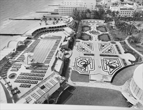 High Angle View of Fontainebleau Hotel Swimming Pool and Grounds