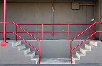 Loading Dock with Red Hand and Barrier Rails