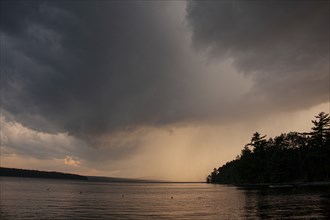Storm clouds at lake