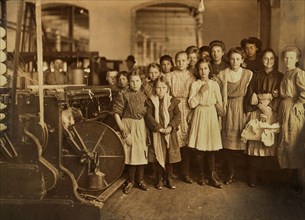 Group of young mill workers