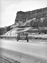 Welcome sign entering Arizona