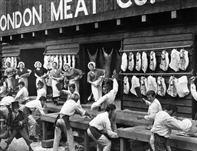 London meat market scene
