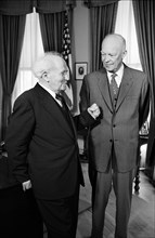 Israeli prime minister  David Ben-Gurion with U.S. president Dwight Eisenhower