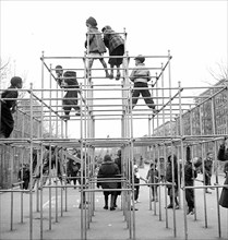 Children playing at urban playground