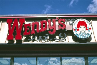 Wendy's fast food restaurant sign