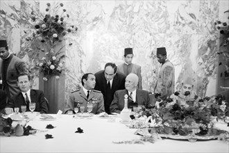 U.S. President Eisenhower at luncheon given in his honor by Mohammed V of Morocco (at Eisenhower's right)