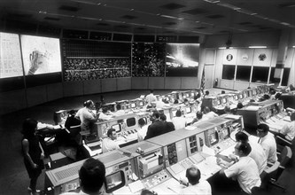 Overall view of Mission Operations Control Room in Mission Control Center