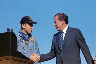 U.S. President Richard M. Nixon and astronaut James A. Lovell Jr.