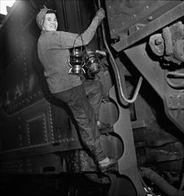 Mrs. Mary Ankrom, twenty-eight, mother of six children, employed at Pennsylvania Railroad engine