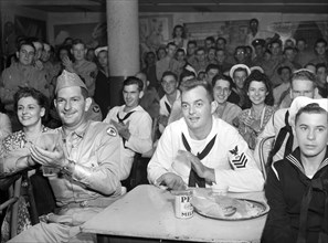 Audience at Stage Door Canteen, New York City, New York, USA, Marjory Collins, U.S. Office of War
