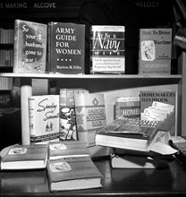 Selection of books on display at Christmas time during World War II, R.H. Macy and Company, New
