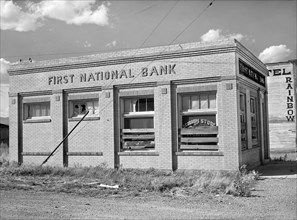 Abandoned First National Bank, Judith Basin, Montana, USA, Marion Post Wolcott, U.S. Farm Security