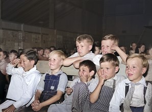 Children watching their schoolmates in program at end of school term, FSA (Farm Security