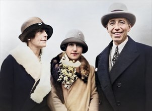 French jeweler Pierre Cartier with wife Elma Rumsey Cartier (left), and daughter Marion Rumsey
