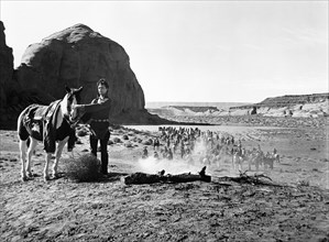 Sal Mineo, on-set of the film, "Cheyenne Autumn", Warner Bros., 1964