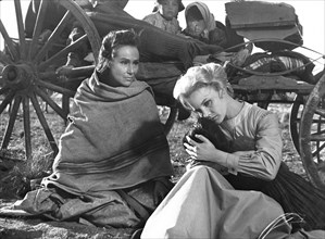 Dolores Del Rio, Carroll Baker, on-set of the film, "Cheyenne Autumn", Warner Bros., 1964