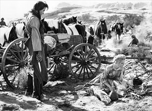 Gilbert Roland, Carroll Baker, on-set of the film, "Cheyenne Autumn", Warner Bros., 1964