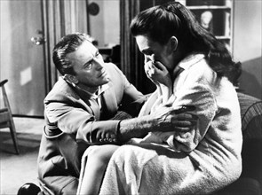 Kirk Douglas, Barbara Rush, on-set of the film, "Strangers When We Meet", Columbia Pictures, 1960