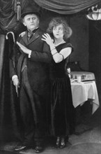 Eugen Klopfer, Lucie Hoflich, on-set of the German silent film, "Die Strasse", UFA, 1923