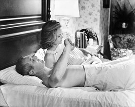 Paul Newman, Lee Remick, on-set of the film, "Sometimes A Great Notion", Universal Pictures, 1971