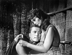Kirk Douglas, Jean Simmons, on-set of the film, "Spartacus", Universal Pictures, 1960