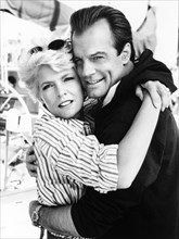 Meredith Baxter, Stephen Collins, on-set of the TV film, "A Woman Scorned: The Betty Broderick