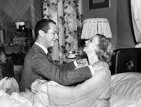 Robert Montgomery, Constance Cummings, on-set of the film, "Busman's Honeymoon", U.S. title: