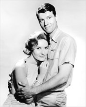 Lisabeth Hush, Ralph Taeger, publicity portrait for the film, "X-15", United Artists, MGM, 1961