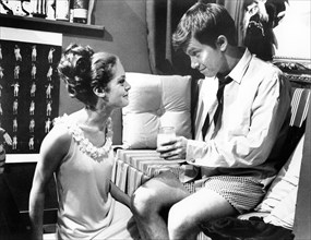 Elizabeth Hartman, Peter Kastner, on-set of the film, "You're A Big Boy Now", Warner Bros., 1966