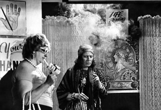 Gloria Spivak, Kaly Mills, on-set of the film, "Carnival Of Blood", Kirt Films International, 1970